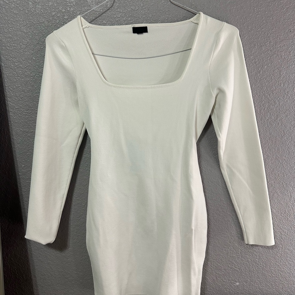Zara Cream Long Sleeve Dress